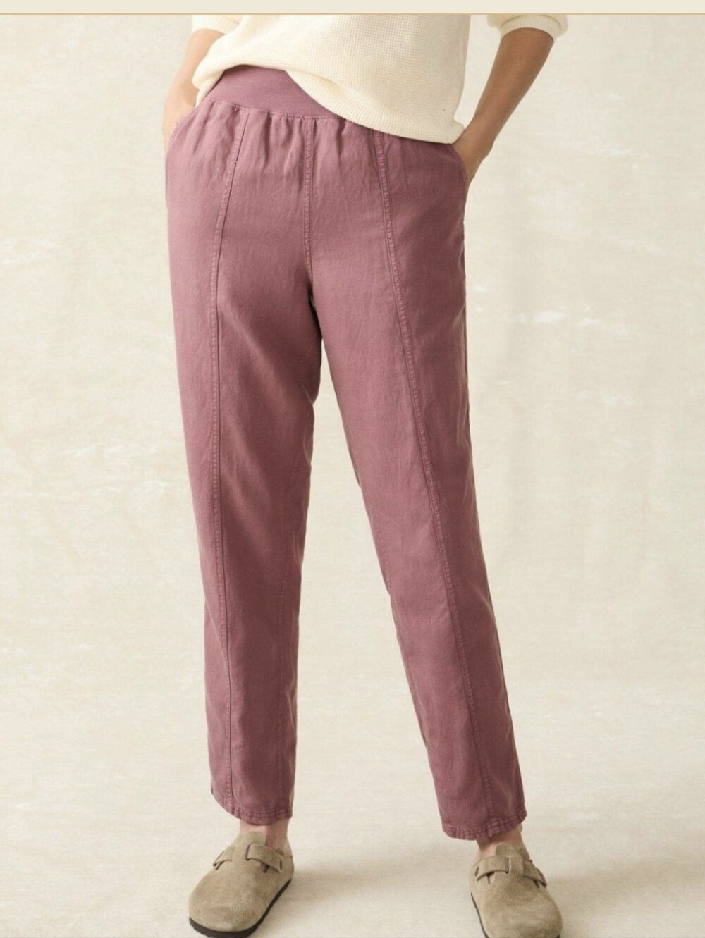 Faherty Arlie Pants Organic Cotton Rosewood Size XXL